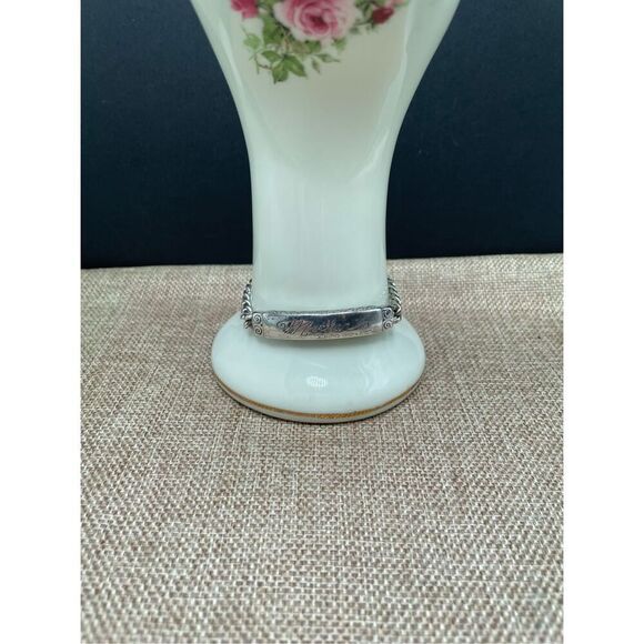 Brighton Women’s ID Bracelet Silver Plated Etched Mother Engraved Bar Link 7.5” - Picture 10 of 11